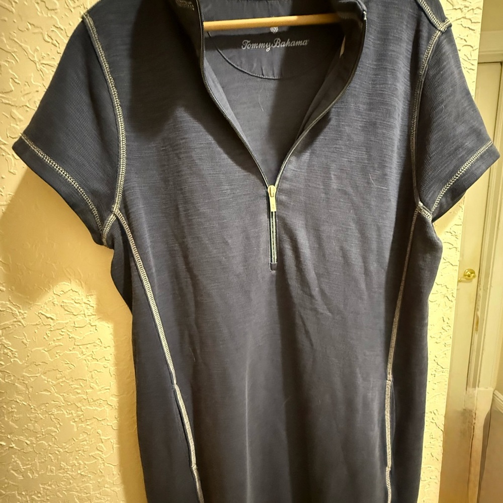 Tommy Bahama Dark Blue Zip-Up Top